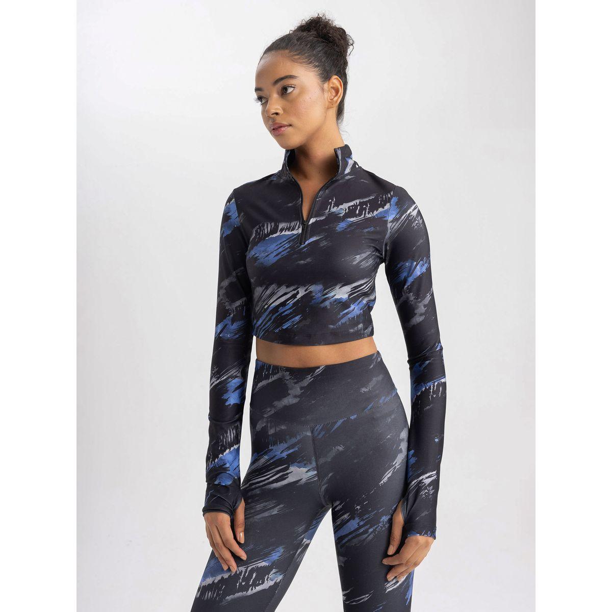 DeFacto X Styli  Crop Sheer Digital Print Patterned Long Sleeves T-Shirt-women-clothing-tshirts-image-4
