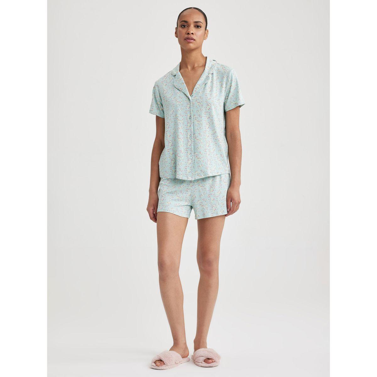 DeFacto X Styli  Floral Print Shirt & Shorts Set-women-clothing-nightwear-pyjamas-shortsets-image-2