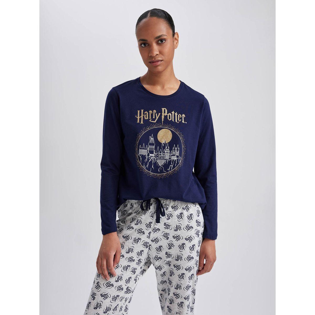 DeFacto X Styli  Harry Potter Long Sleeves T-Shirt & Cuffed Pyjama Set-women-clothing-nightwear-pyjamas-longsets-image-1