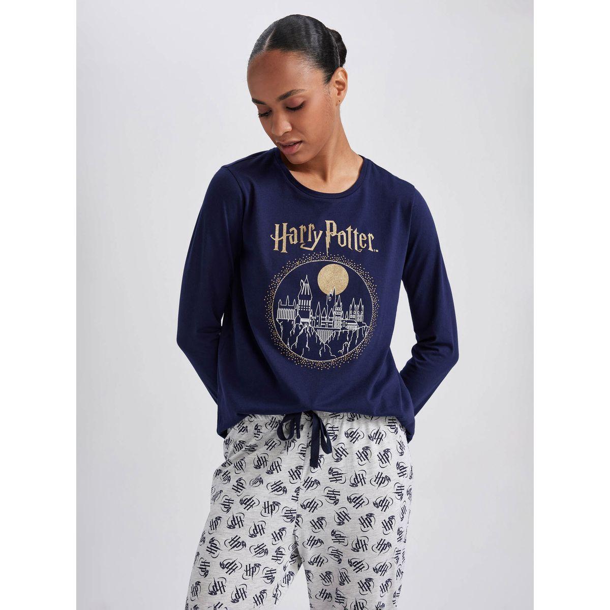 DeFacto X Styli  Harry Potter Long Sleeves T-Shirt & Cuffed Pyjama Set-women-clothing-nightwear-pyjamas-longsets-image-2