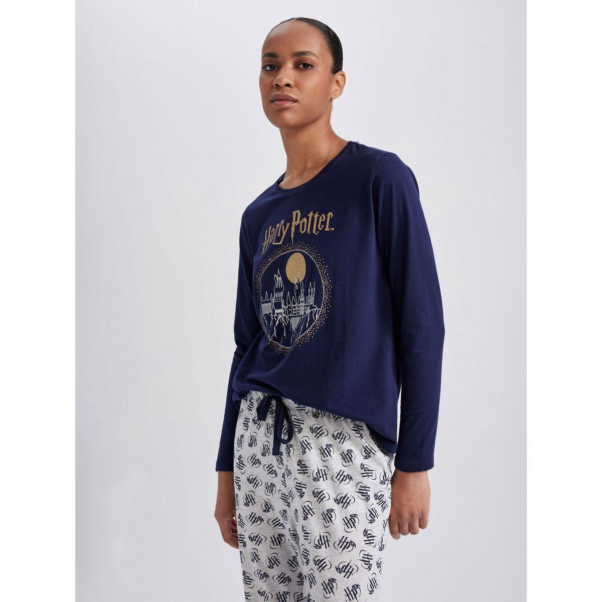 DeFacto X Styli  Harry Potter Long Sleeves T-Shirt & Cuffed Pyjama Set-women-clothing-nightwear-pyjamas-longsets-image-3
