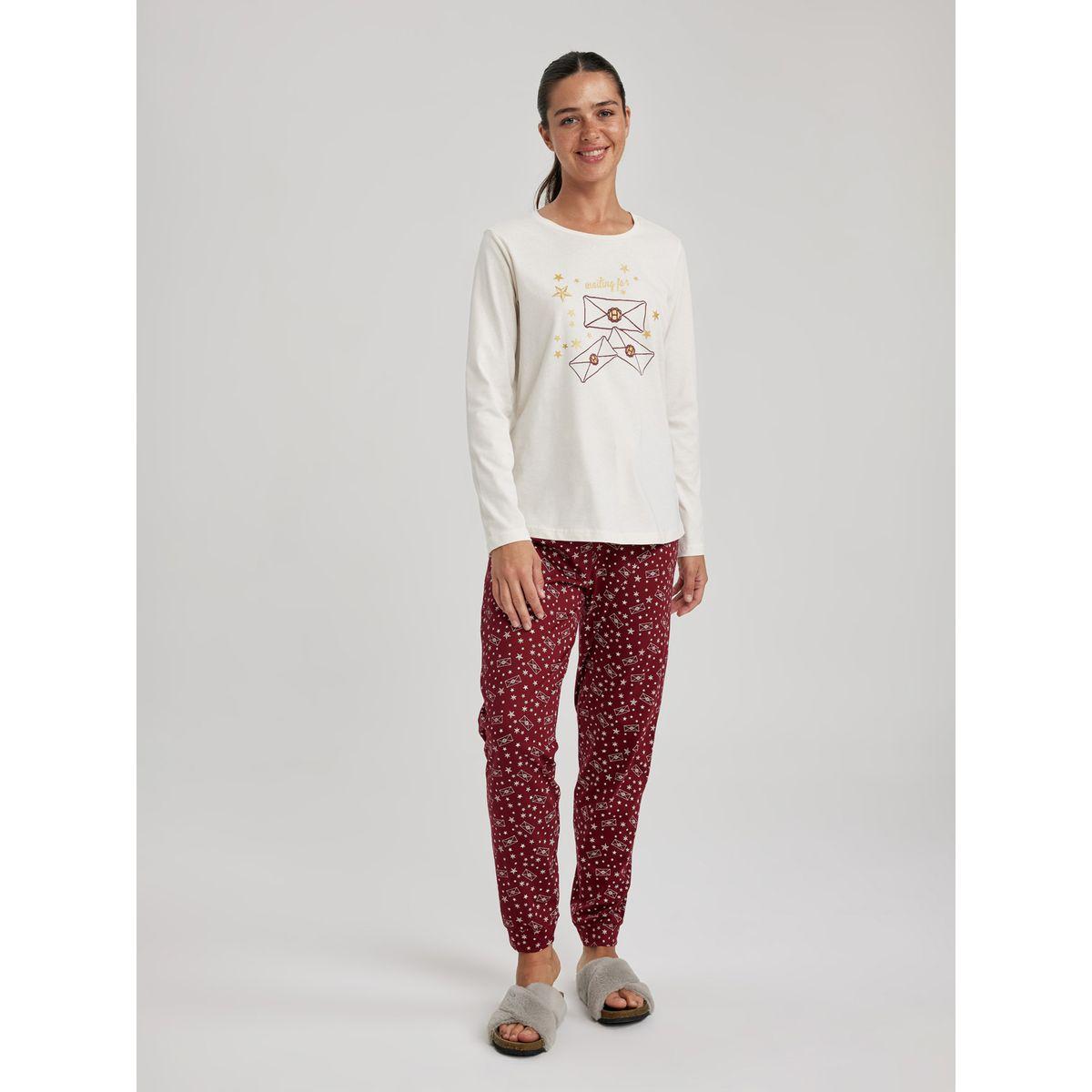 طقم من بنطال بيجاما مع تيشيرت بطبعة هاري بوتر ديفاكتو × ستايلي-women-clothing-nightwear-pyjamas-longsets-image-1