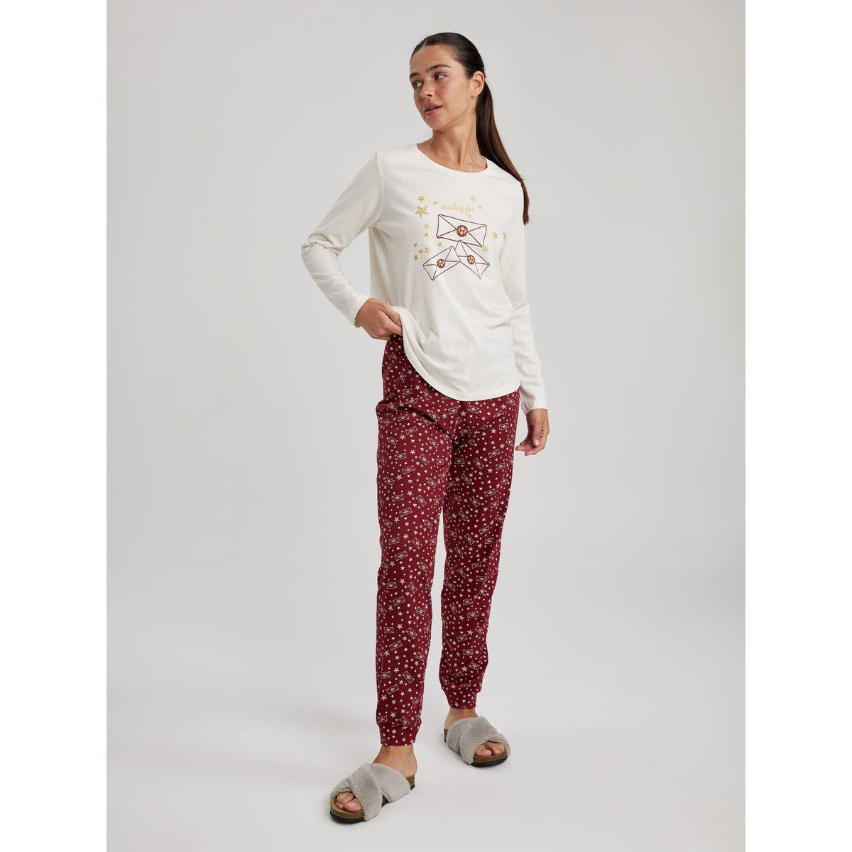 طقم من بنطال بيجاما مع تيشيرت بطبعة هاري بوتر ديفاكتو × ستايلي-women-clothing-nightwear-pyjamas-longsets-image-2