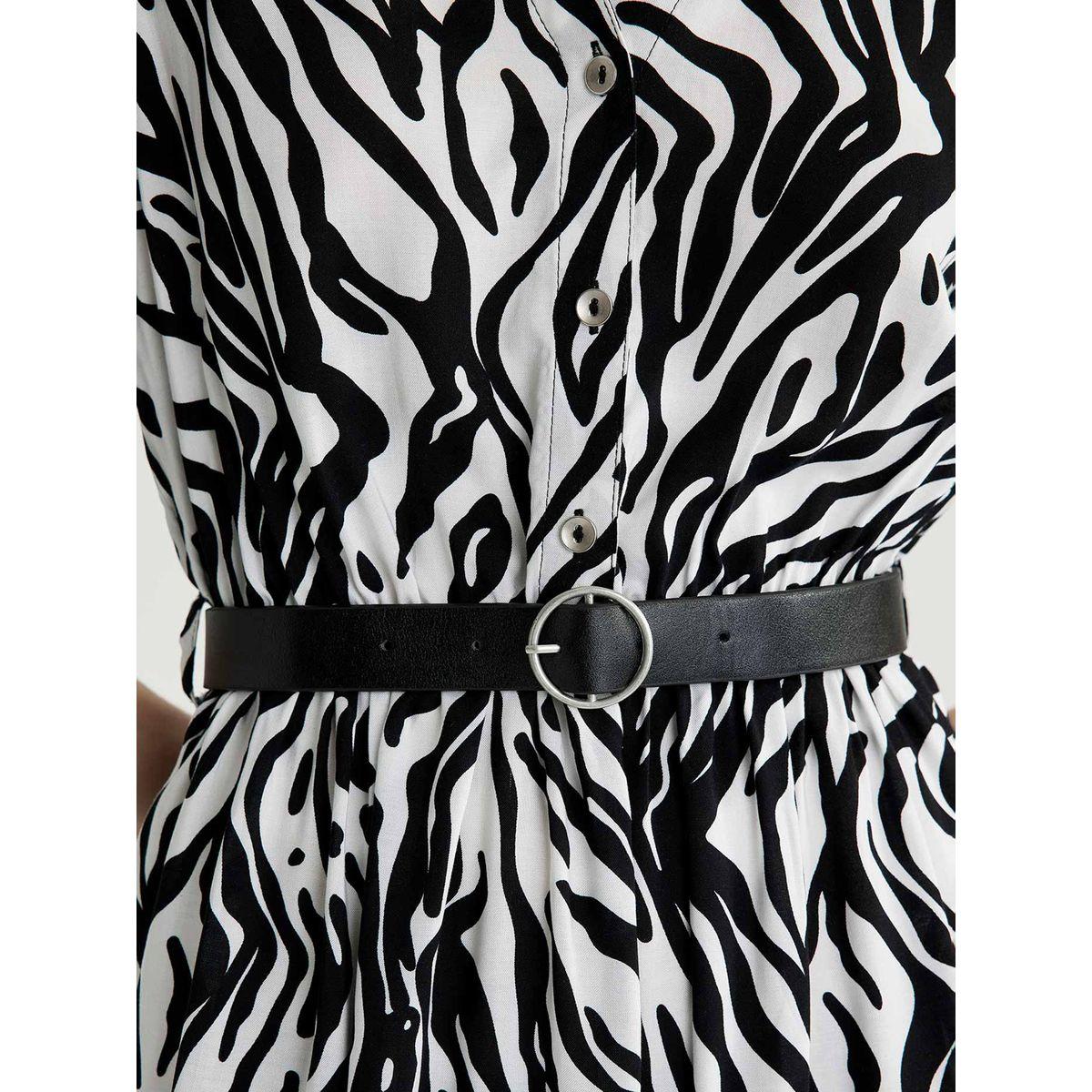 DeFacto X Styli  Animal Print Collared Shirt Midi Dress-women-clothing-dresses-image-6
