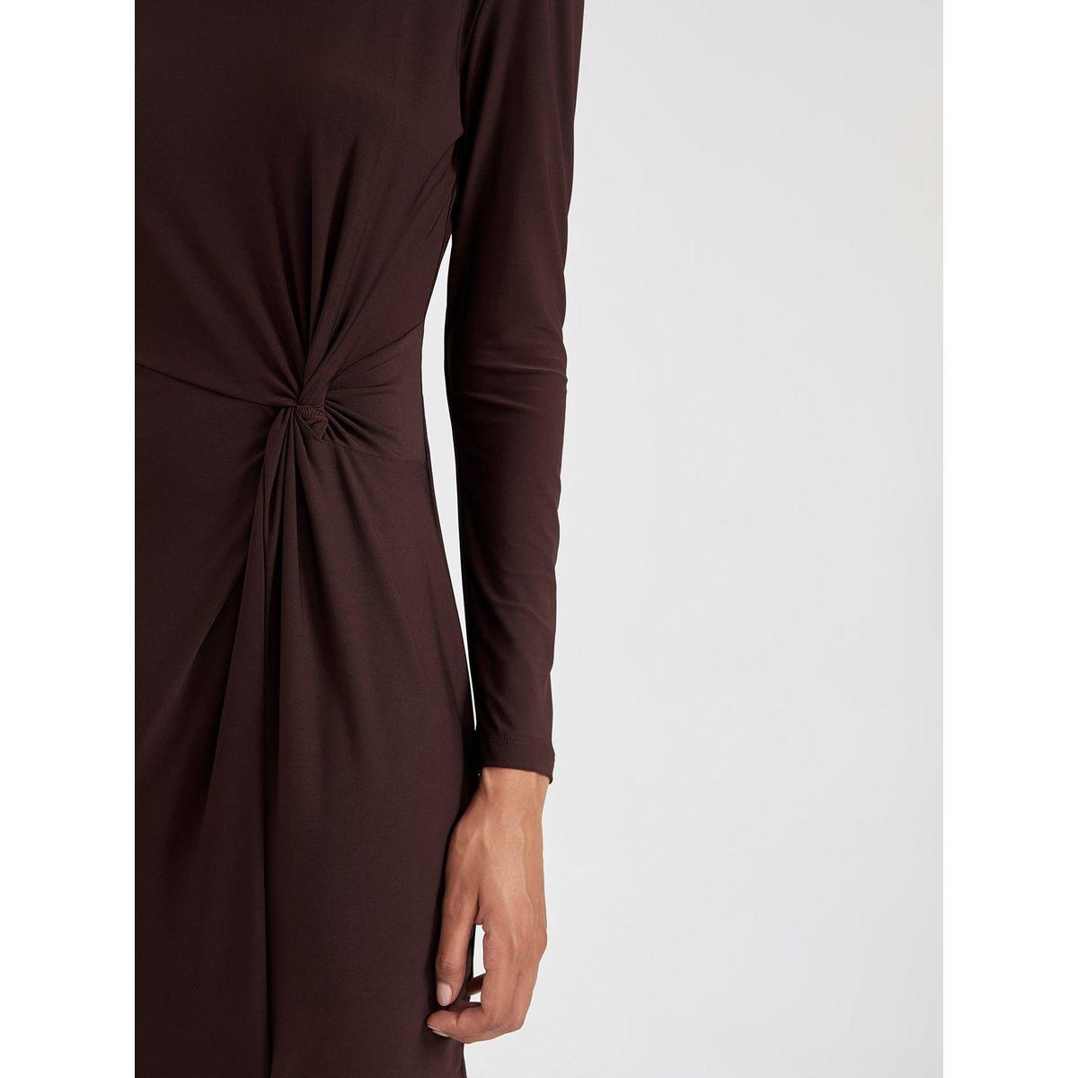 DeFacto X Styli  Solid Knot Front Detail Midi Dress with Split Hem-women-clothing-dresses-image-7