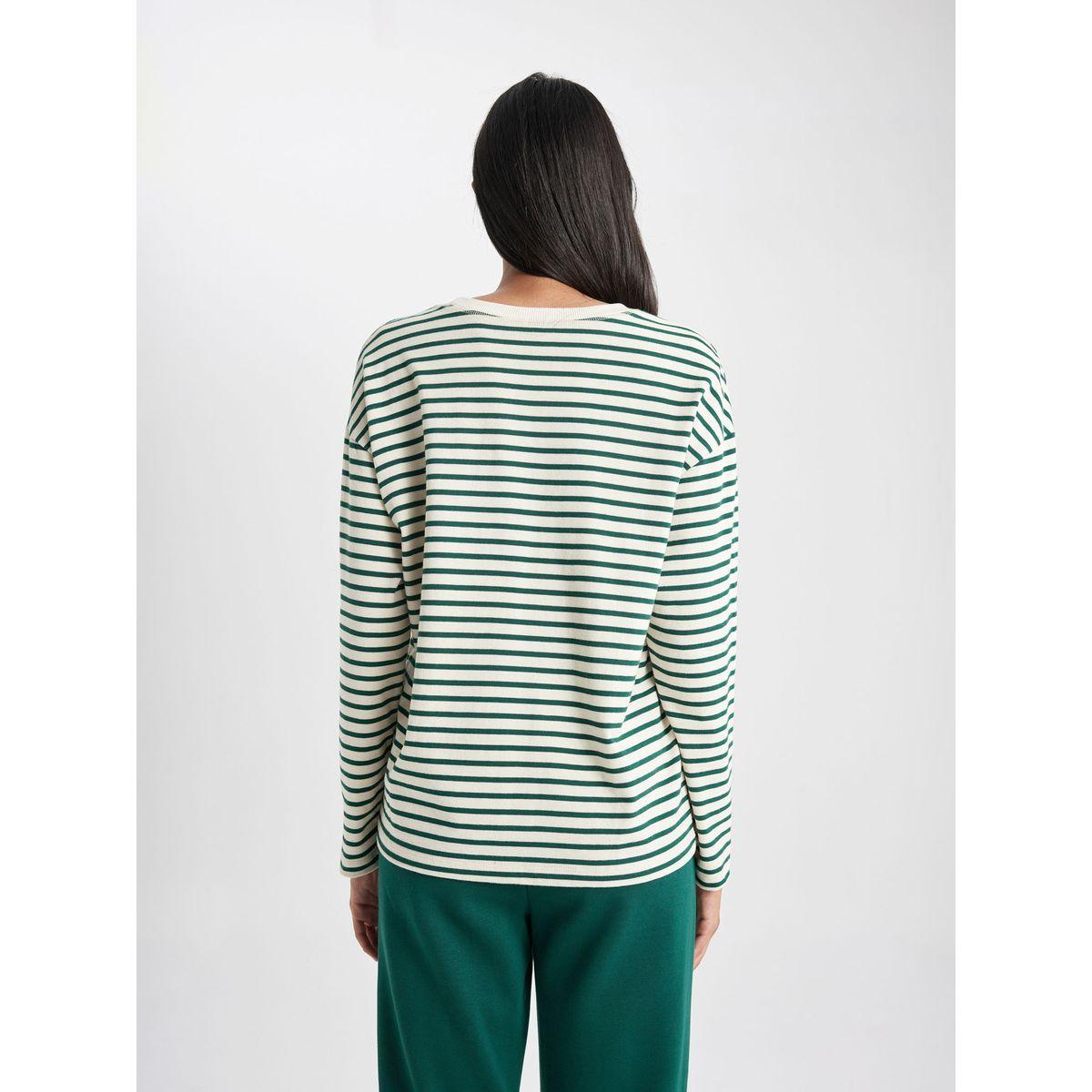 DeFacto X Styli  Regular Fit Striped Crew Neck Sweatshirt-women-winterwear-hoodiesandsweatshirts-sweatshirts-image-4