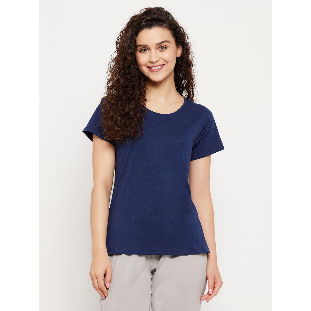 تيشيرت أساسي بياقة دائرية وأكمام قصيرة كلوفيا × ستايلي-women-clothing-tshirts-image-7