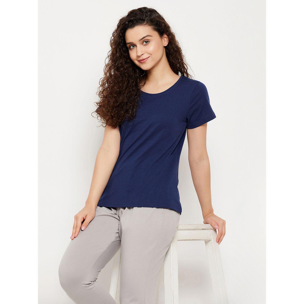 Clovia X Styli  Basic Round Neck T-Shirt-women-clothing-tshirts-image-2