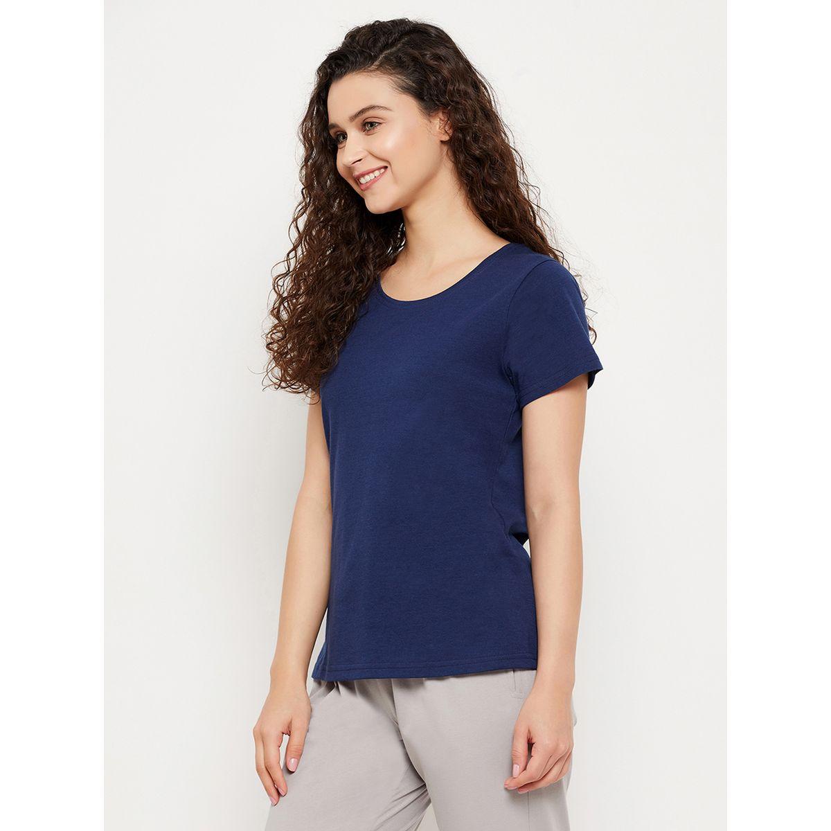 Clovia X Styli  Basic Round Neck T-Shirt-women-clothing-tshirts-image-4