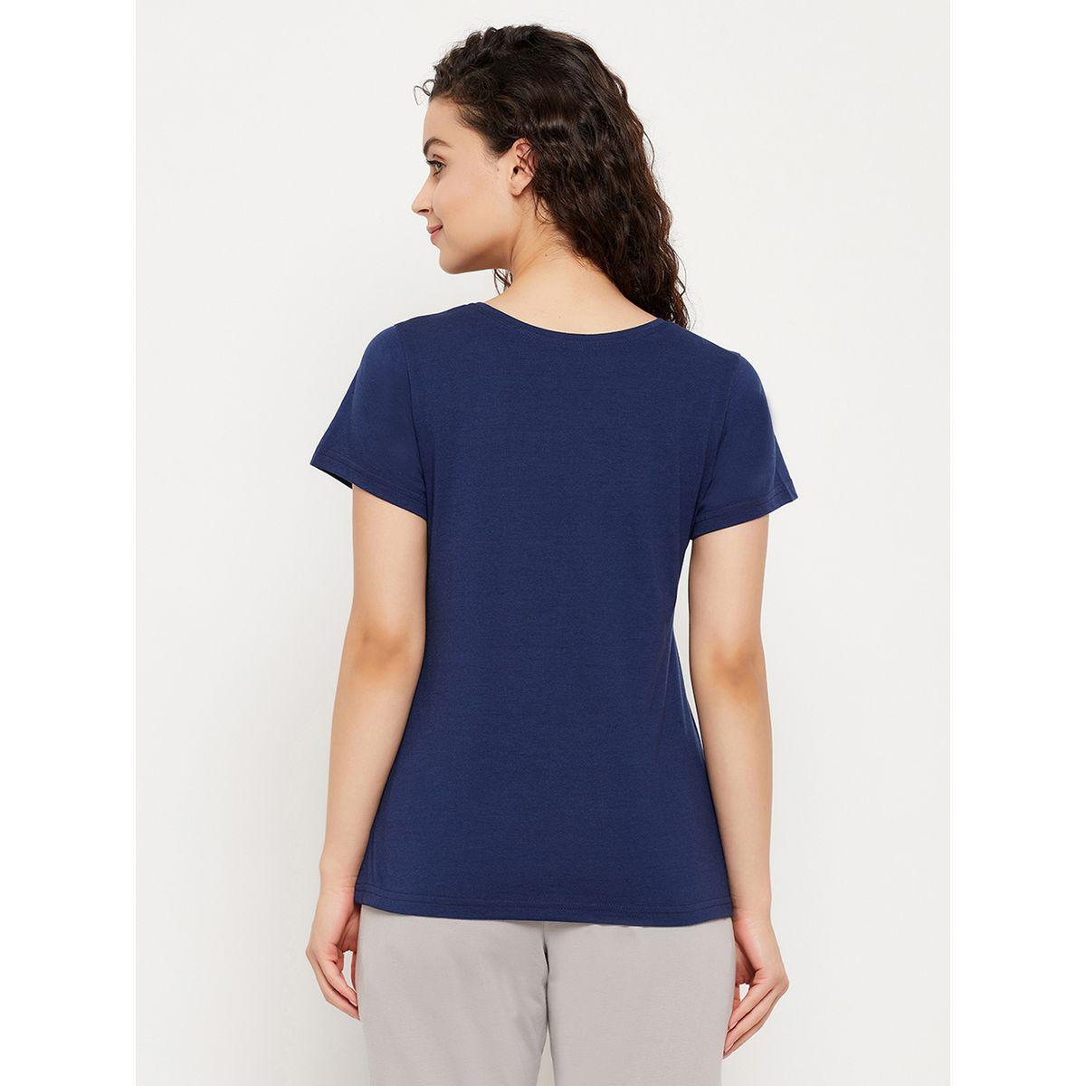 تيشيرت أساسي بياقة دائرية وأكمام قصيرة كلوفيا × ستايلي-women-clothing-tshirts-image-2