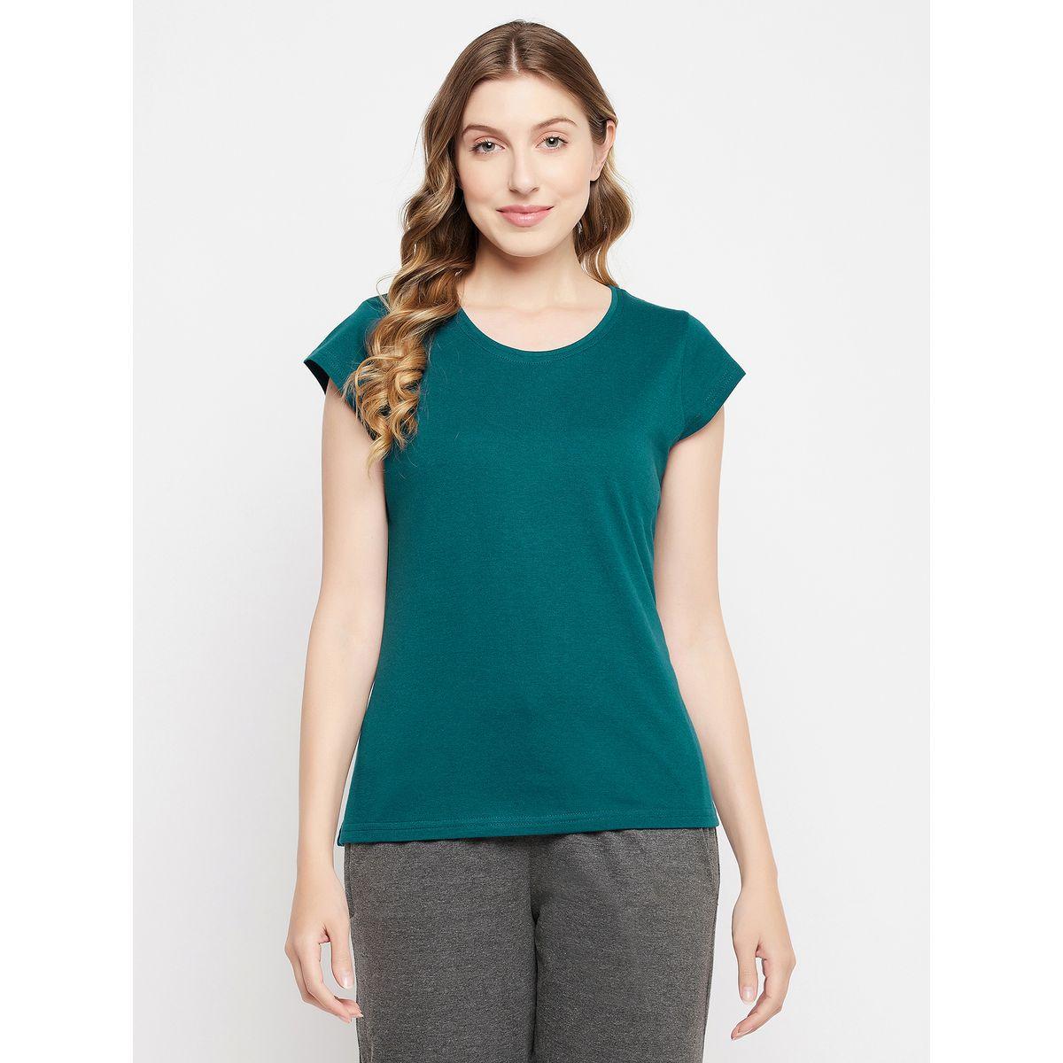 Clovia X Styli  Basic Round Neck T-Shirt-women-clothing-tshirts-image-1