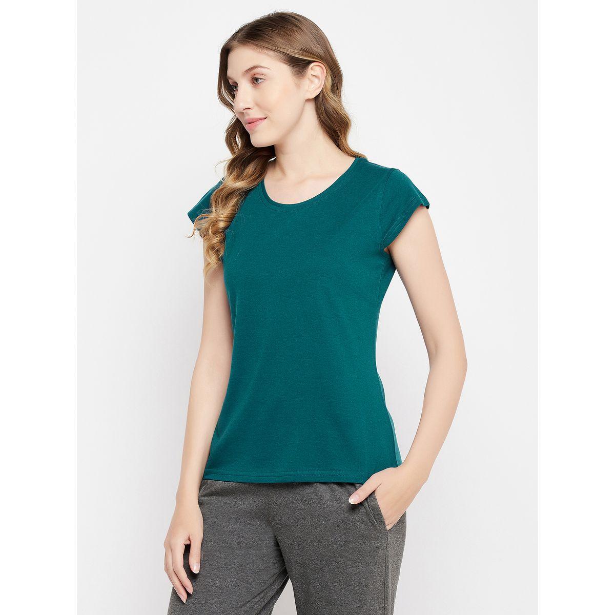 Clovia X Styli  Basic Round Neck T-Shirt-women-clothing-tshirts-image-4