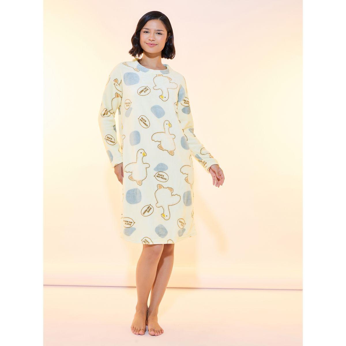 قميص نوم فليس مطبع بالكامل-women-clothing-nightwear-nighties-image-1