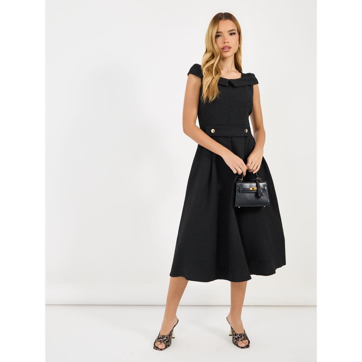 فستان ميدي بلا أكمام مزين بكسرات-women-clothing-dresses-image-1