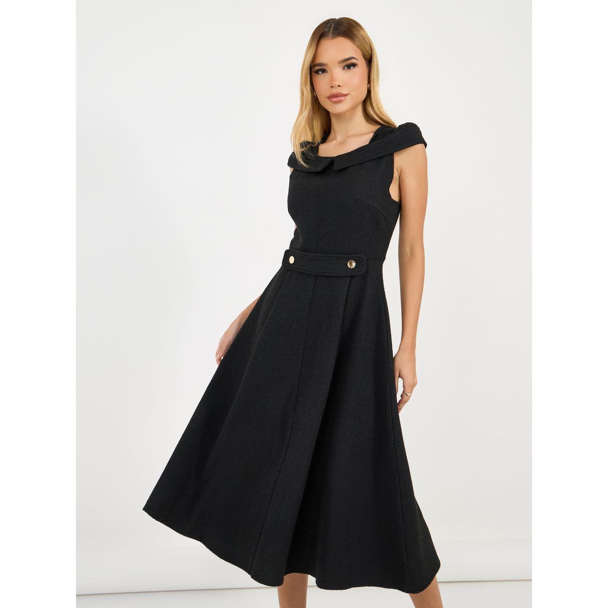 فستان ميدي بلا أكمام مزين بكسرات-women-clothing-dresses-image-5
