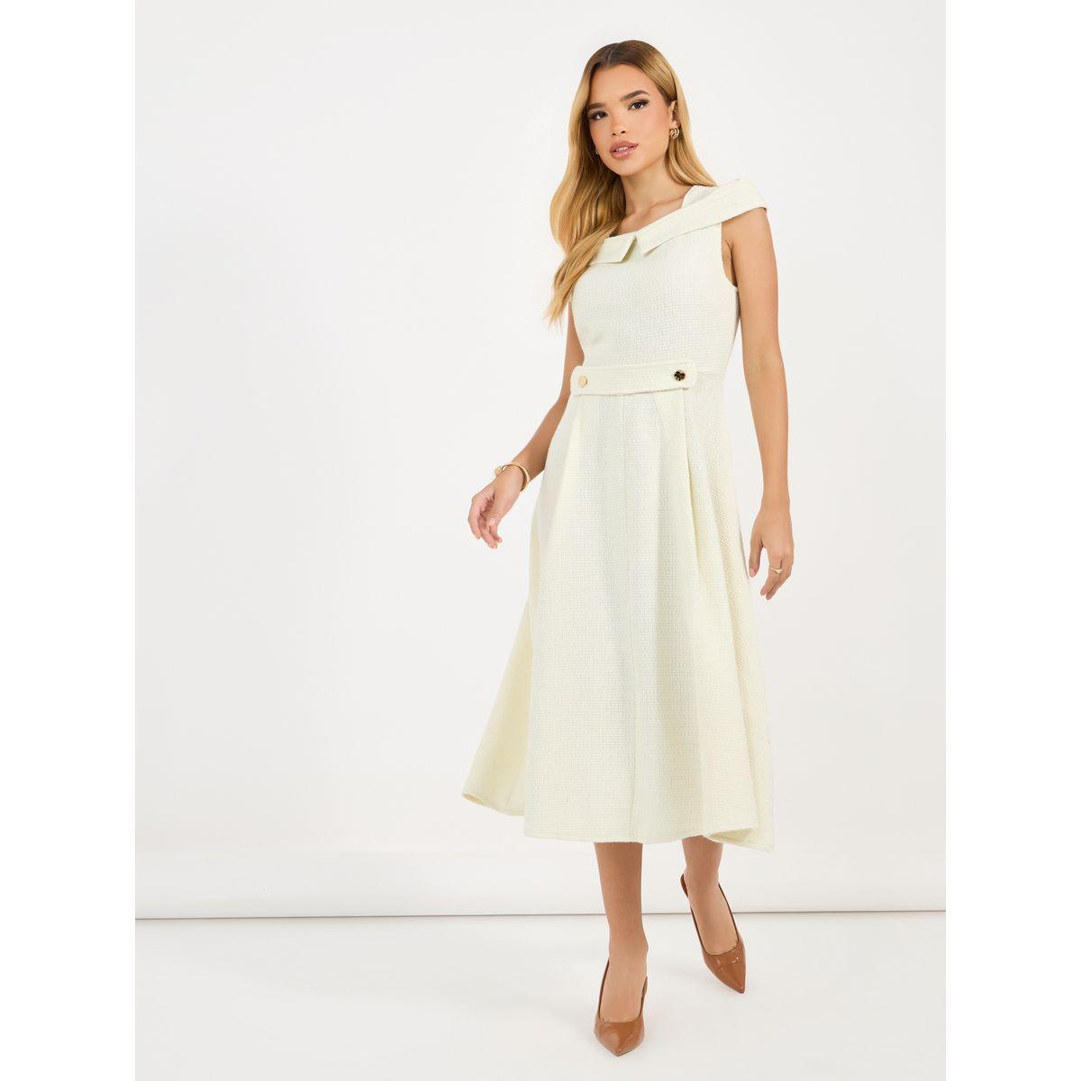 Styli Tweed Box Pleat Sleeveless A-Line Midi Dress-women-clothing-dresses-image-4