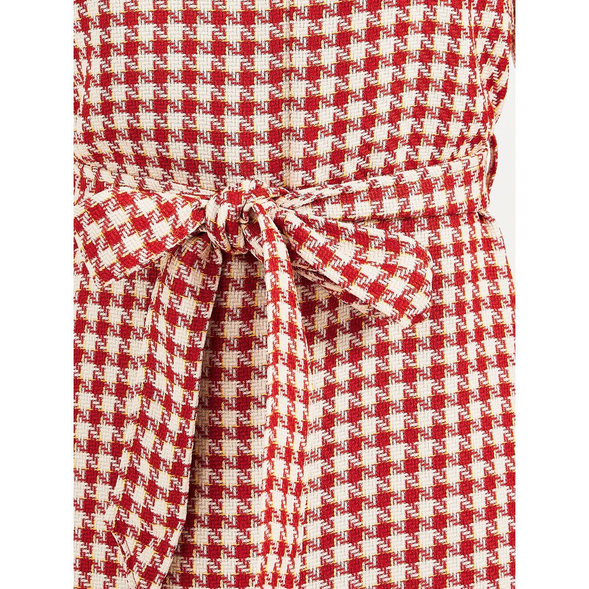 Styli Tweed Checked Sheath Midi Dress with Slit Hem-women-clothing-dresses-image-3