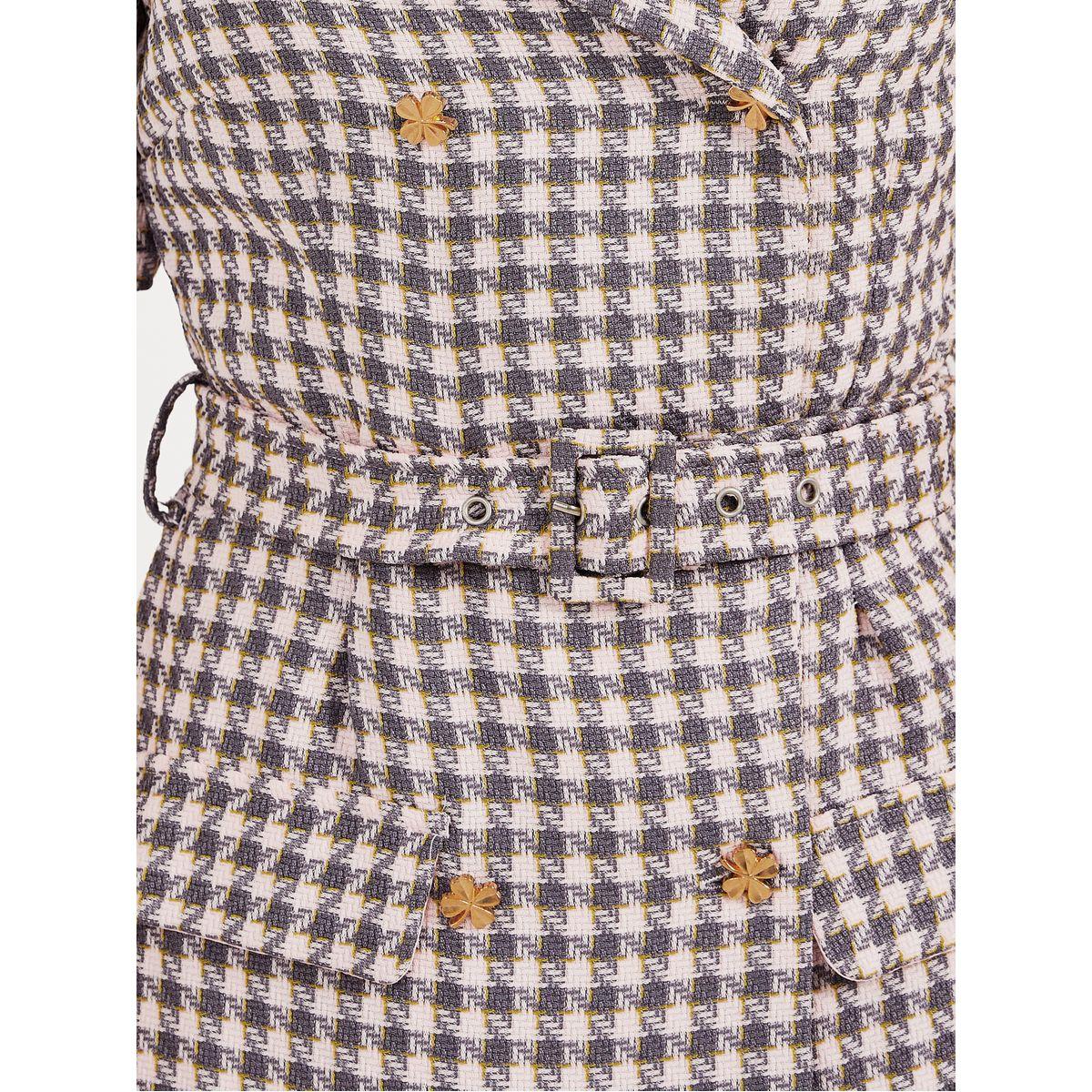 فستان ميدي بطبعة مربعات وأكمام قصيرة-women-clothing-dresses-image-3