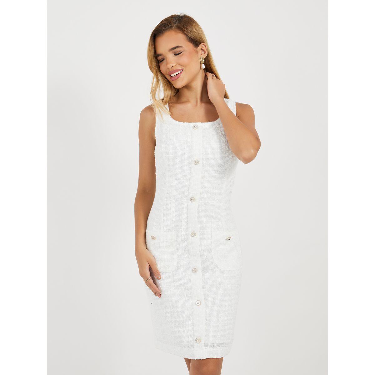 Styli Sleeveless Tweed Mini Dress with Buttons-women-clothing-dresses-image-6