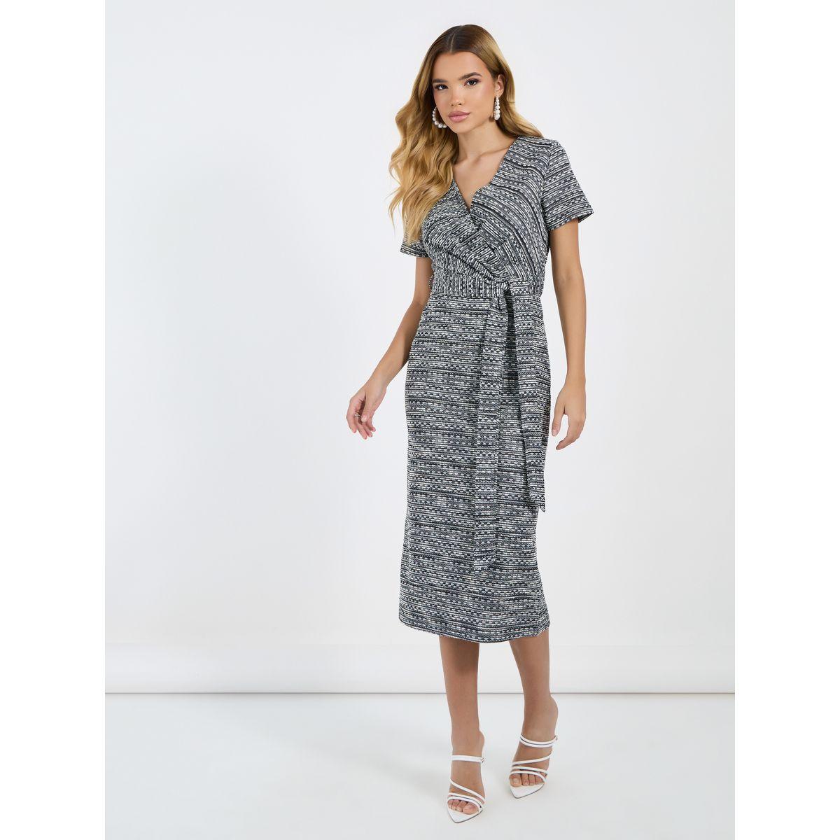فستان ميدي بنمط لف وأكمام قصيرة-women-clothing-dresses-image-5