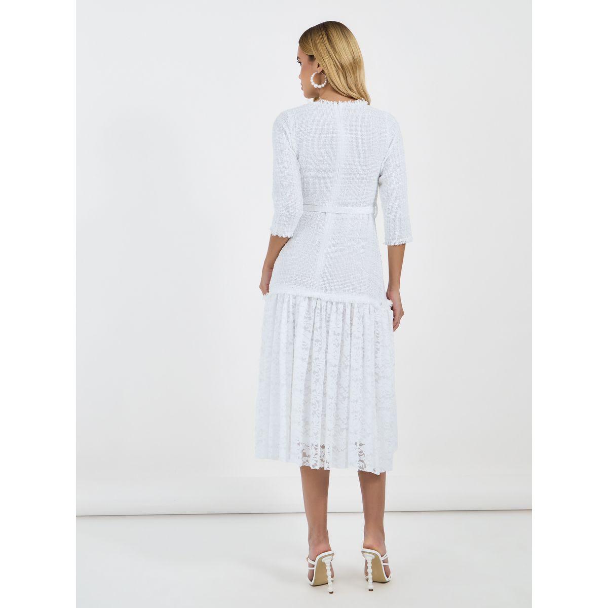 Styli Lace Insert 3/4th Sleeves A-Line Midi Dress-women-clothing-dresses-image-4