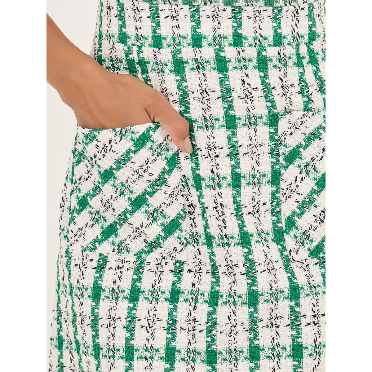 Styli Checked Pattern Tweed Mini Dress-women-clothing-dresses-image-4
