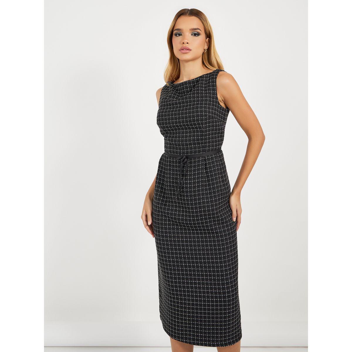 فستان ميدي ضيق بلا أكمام مع ياقة بنمط قارب-women-clothing-dresses-image-2