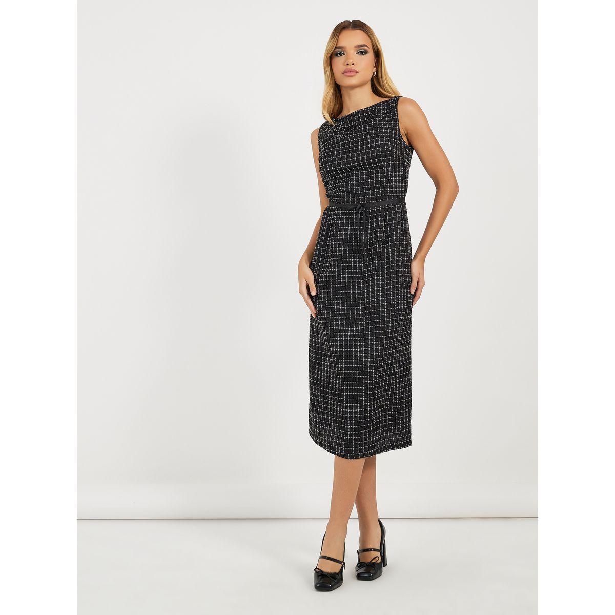 فستان ميدي ضيق بلا أكمام مع ياقة بنمط قارب-women-clothing-dresses-image-4
