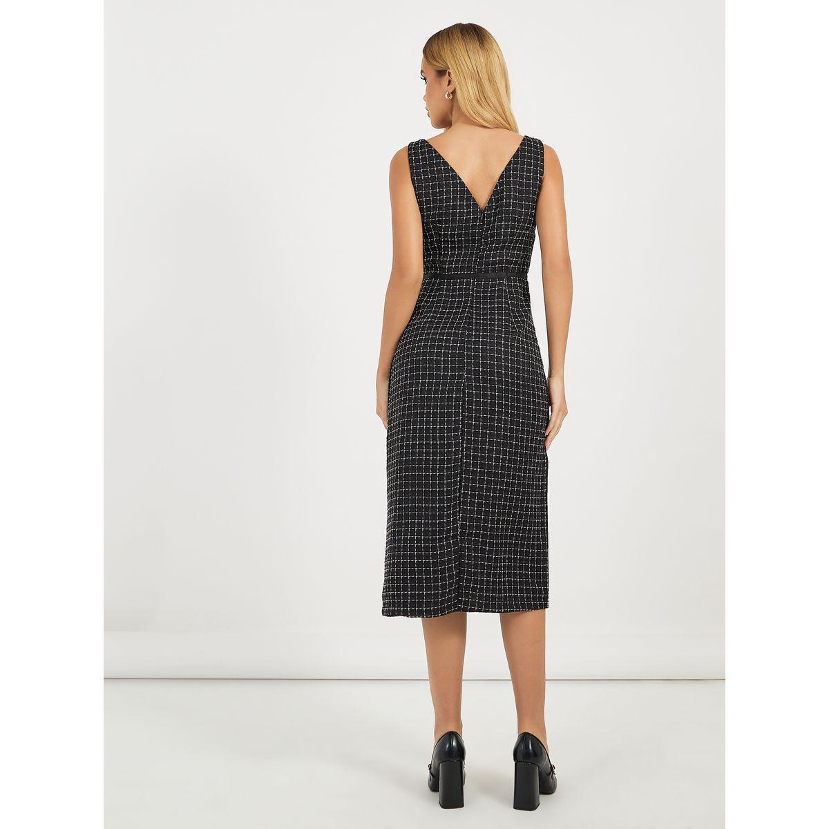 فستان ميدي ضيق بلا أكمام مع ياقة بنمط قارب-women-clothing-dresses-image-6