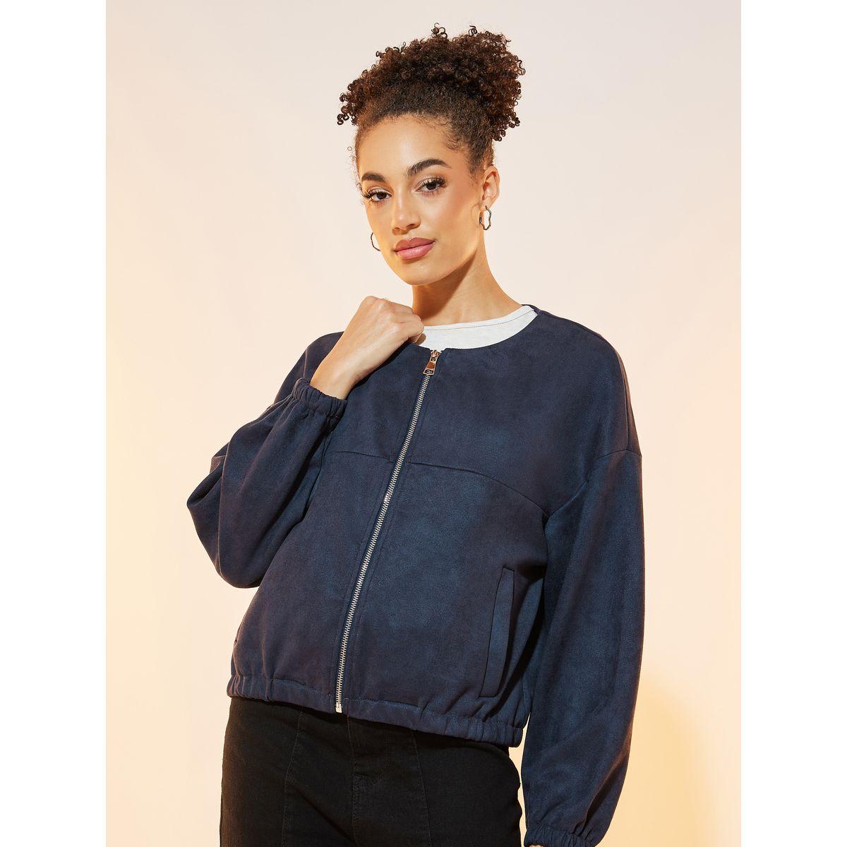 جاكيت بقصة عادية وسحَّاب غلق-women-winterwear-coatsandjackets-jackets-image-1