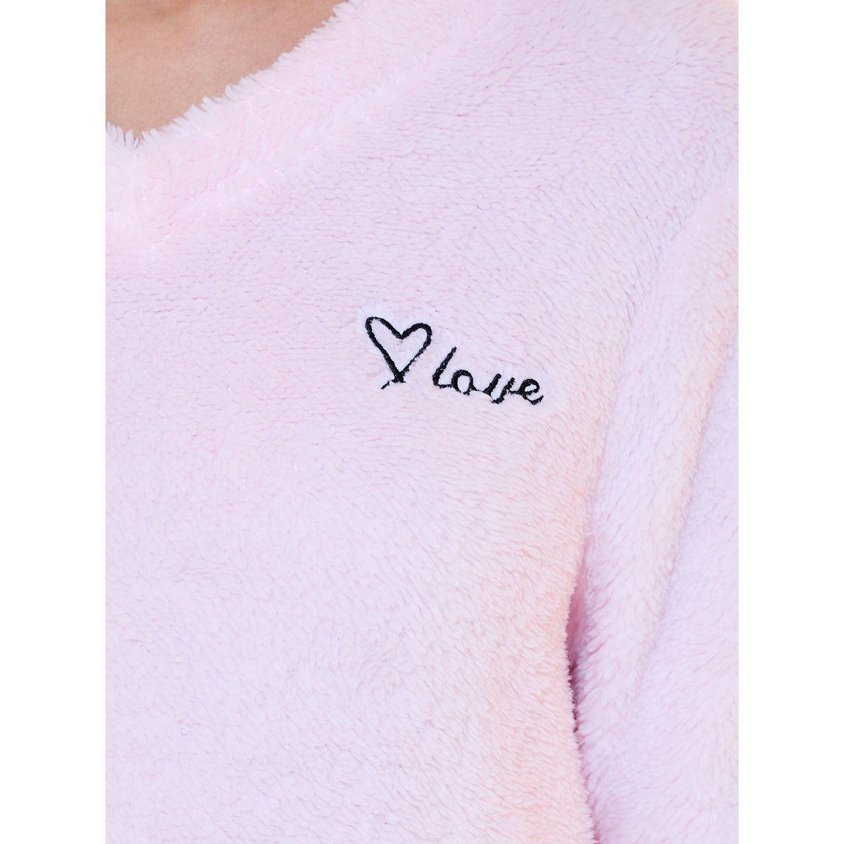 Styli Love Embroidery Detail Fleece Nightdress-women-clothing-nightwear-nighties-image-3