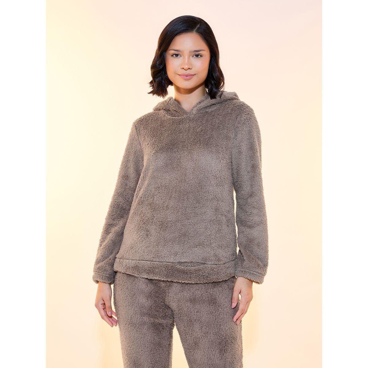 Styli Fleece Rabbit Ear Detail Hoodie & Straight Leg Pyjama Set-women-clothing-nightwear-pyjamas-longsets-image-3