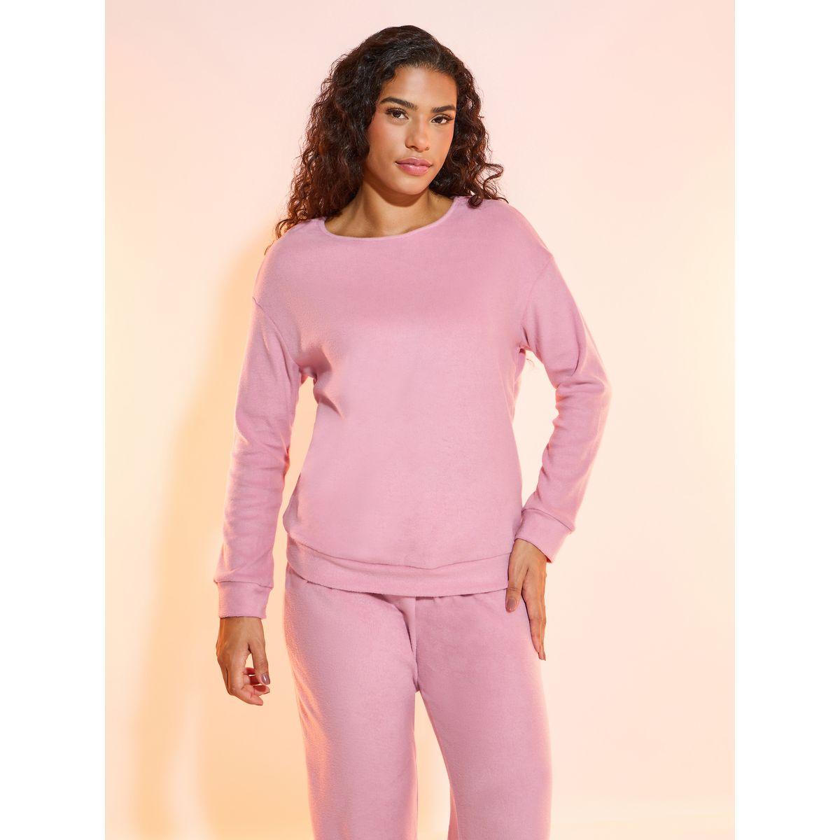 Take Two Solid Round Neck T-Shirt and Pyjama Set-women-clothing-nightwear-pyjamas-longsets-image-2