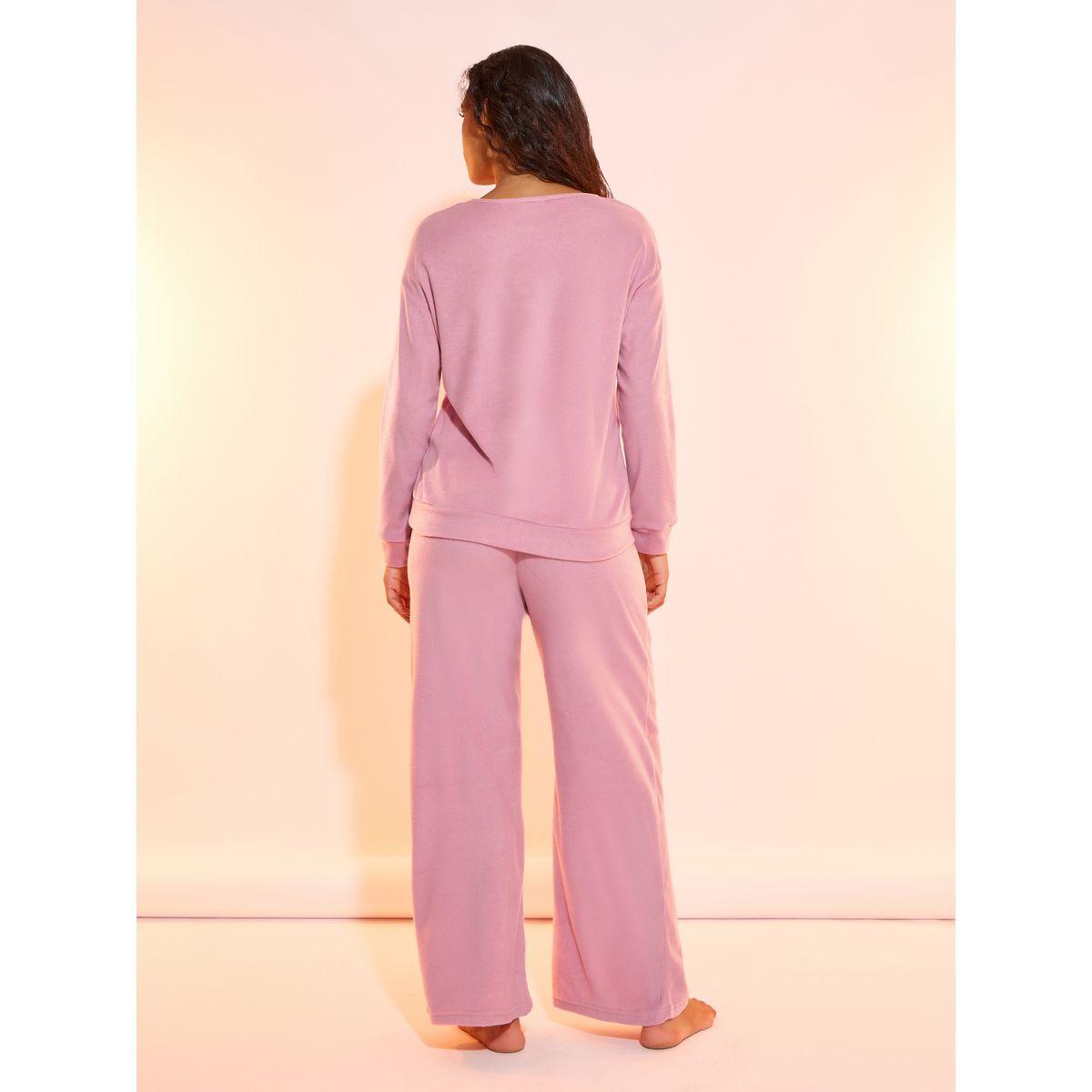Take Two Solid Round Neck T-Shirt and Pyjama Set-women-clothing-nightwear-pyjamas-longsets-image-3