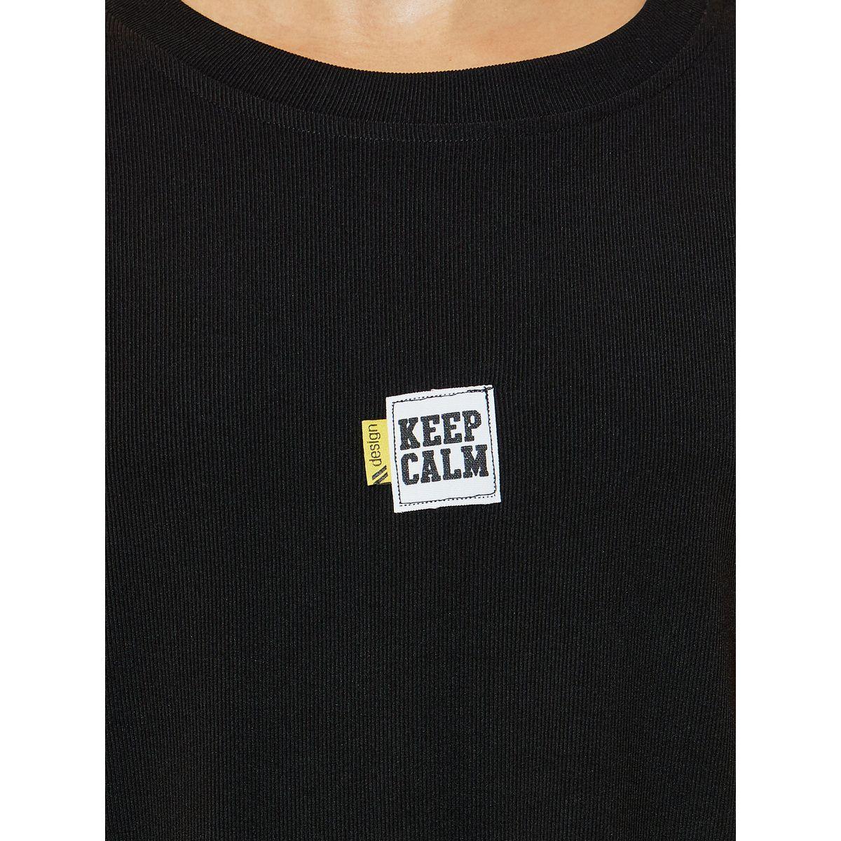 Styli Slogan Text Patch Detail Oversized T-Shirt-women-clothing-tshirts-image-4