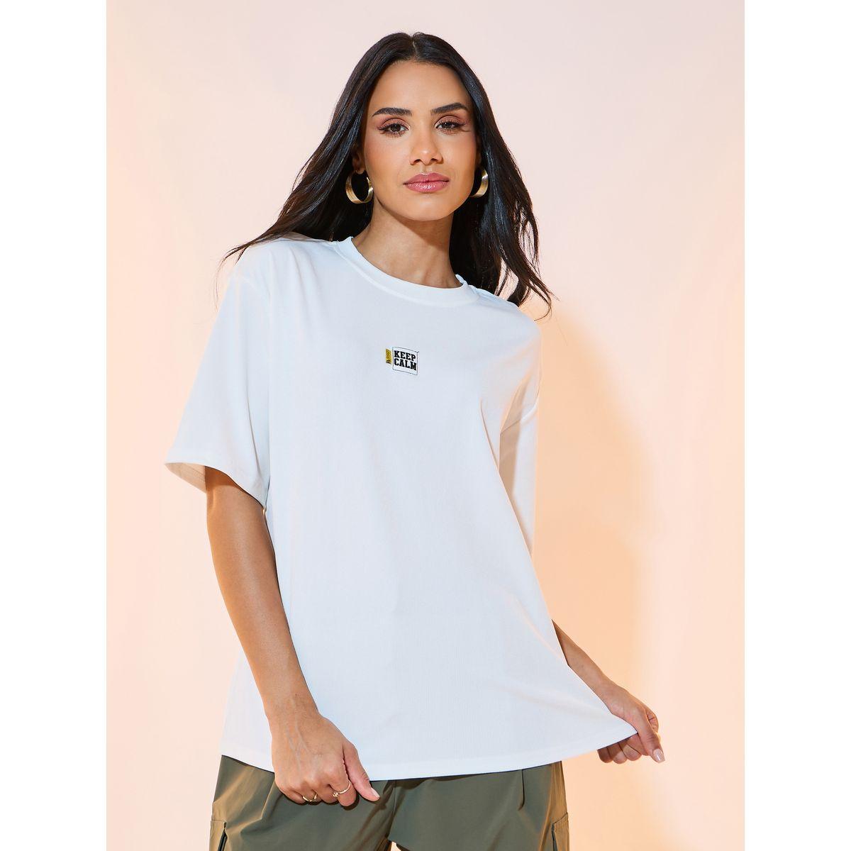 تيشيرت فضفاض مطبع بكتابة-women-clothing-tshirts-image-1