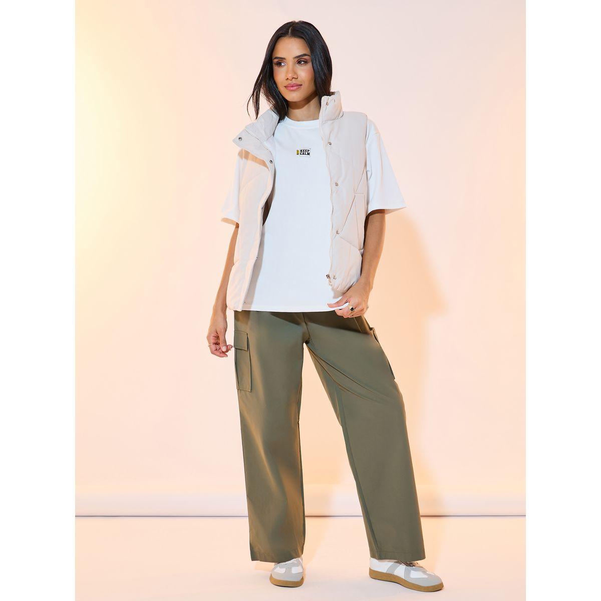 Styli Slogan Text Patch Detail Oversized T-Shirt-women-clothing-tshirts-image-2