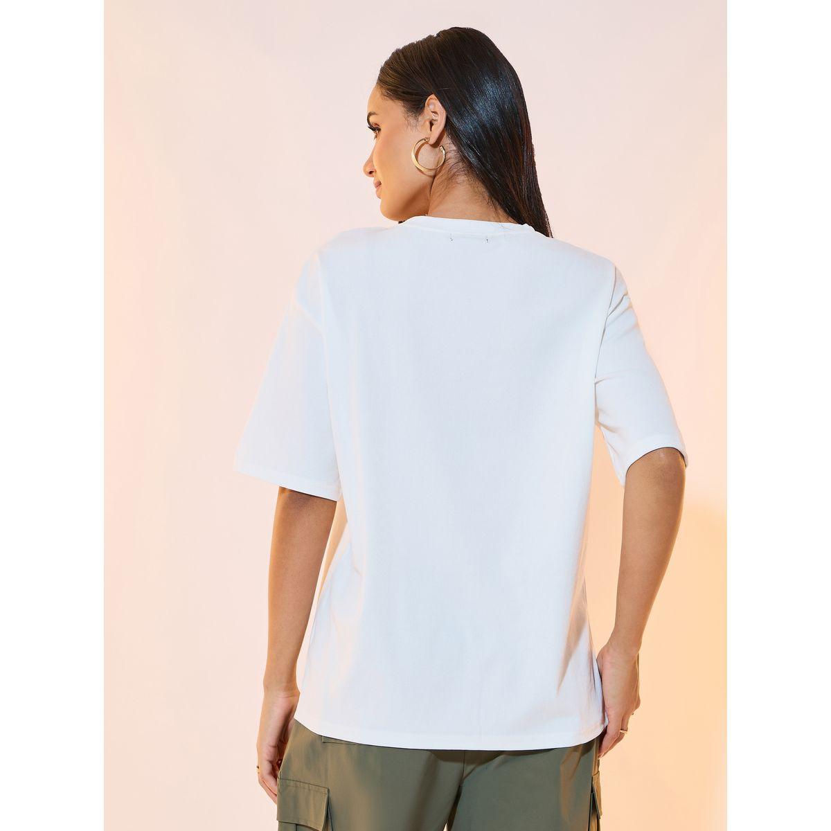 تيشيرت فضفاض مطبع بكتابة-women-clothing-tshirts-image-4