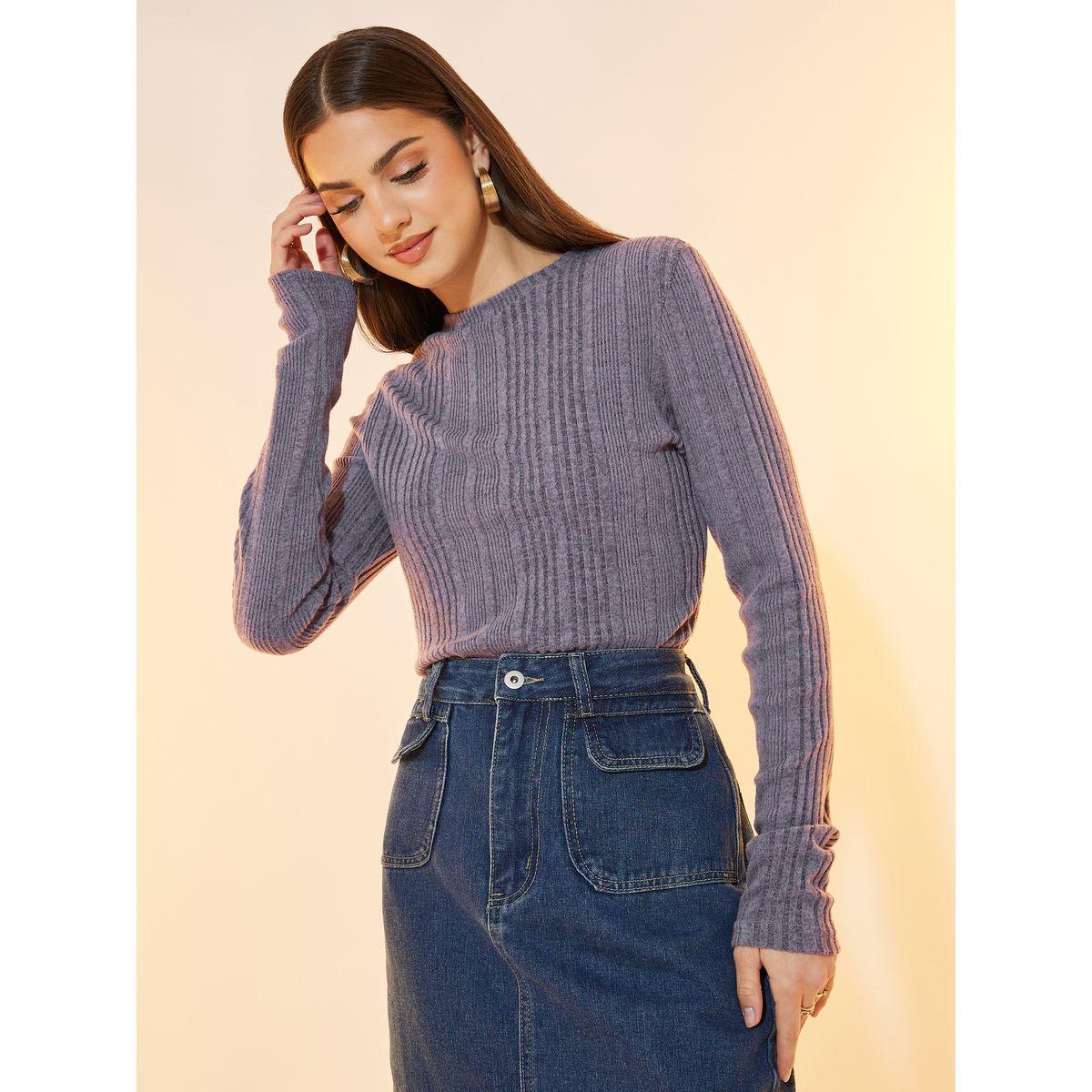 Styli Textured Long Sleeves Knit Top-women-clothing-shirtsandblouses-blouses-image-1