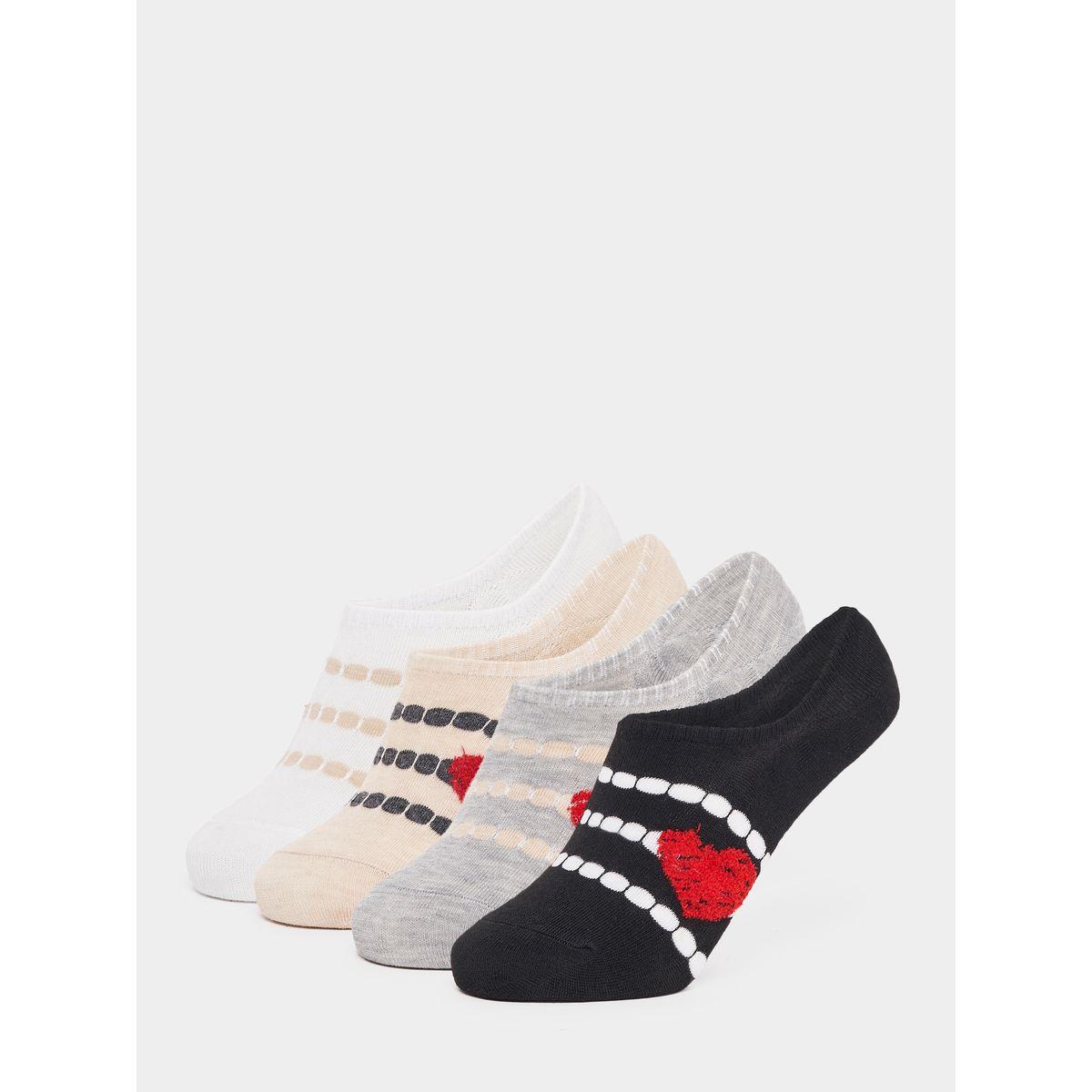 Styli Set of 4 - Heart Pattern Assorted Socks-women-socksandstockings-image-1