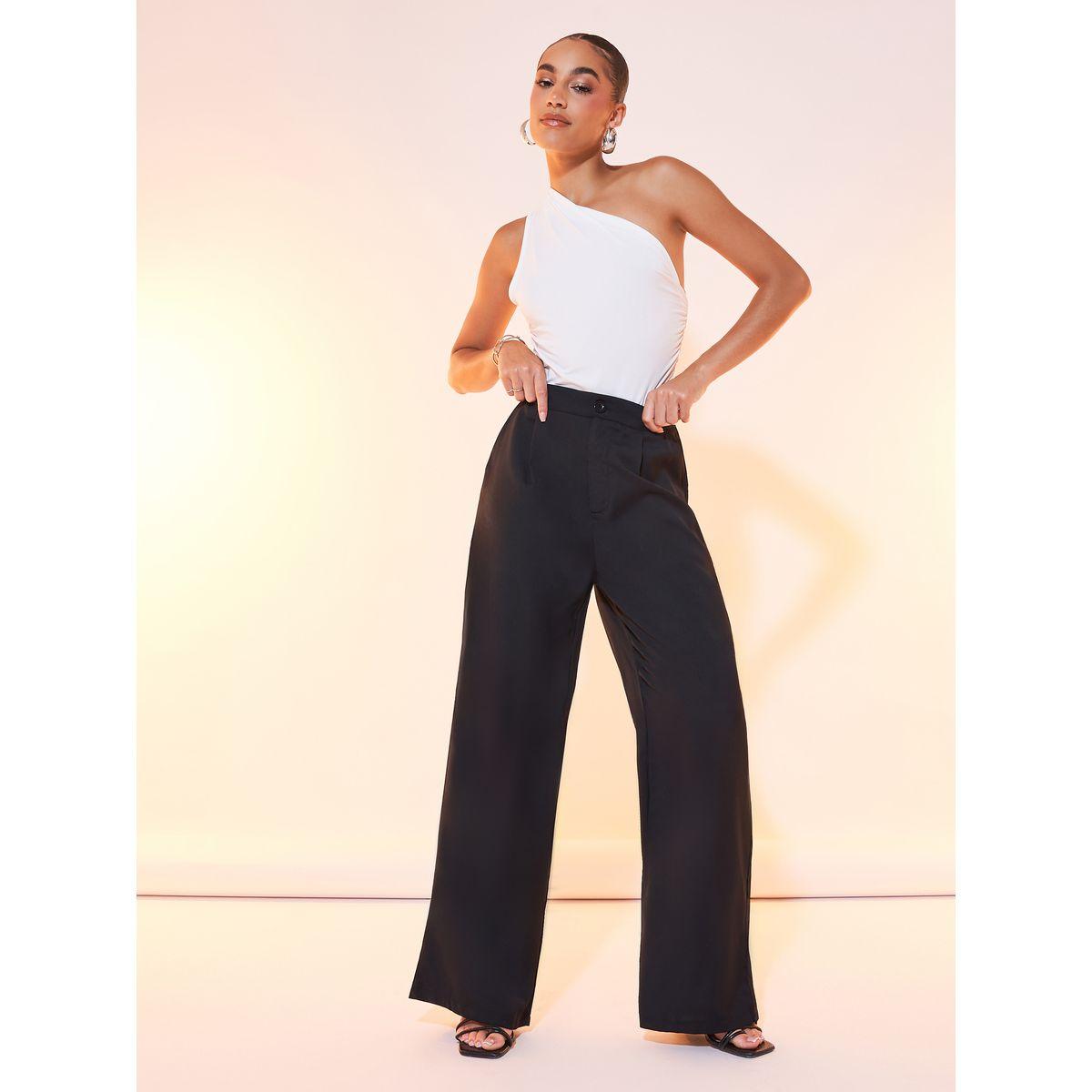 Styli Solid Wide Leg Pants-women-clothing-bottoms-trousers-image-1