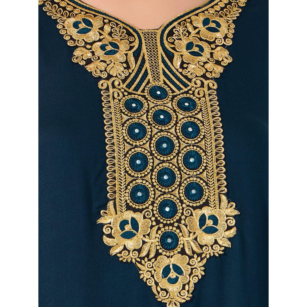 Neck Embroidery Flared Jalabiya-women-arabicclothing-jalabiyas-image-3