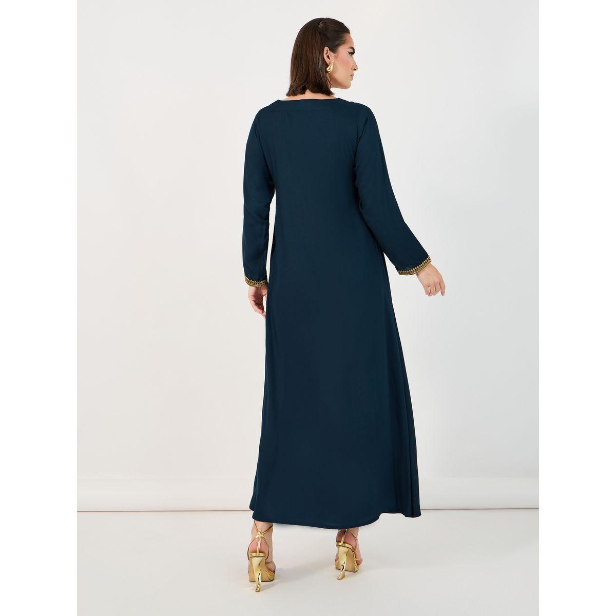 Neck Embroidery Flared Jalabiya-women-arabicclothing-jalabiyas-image-6