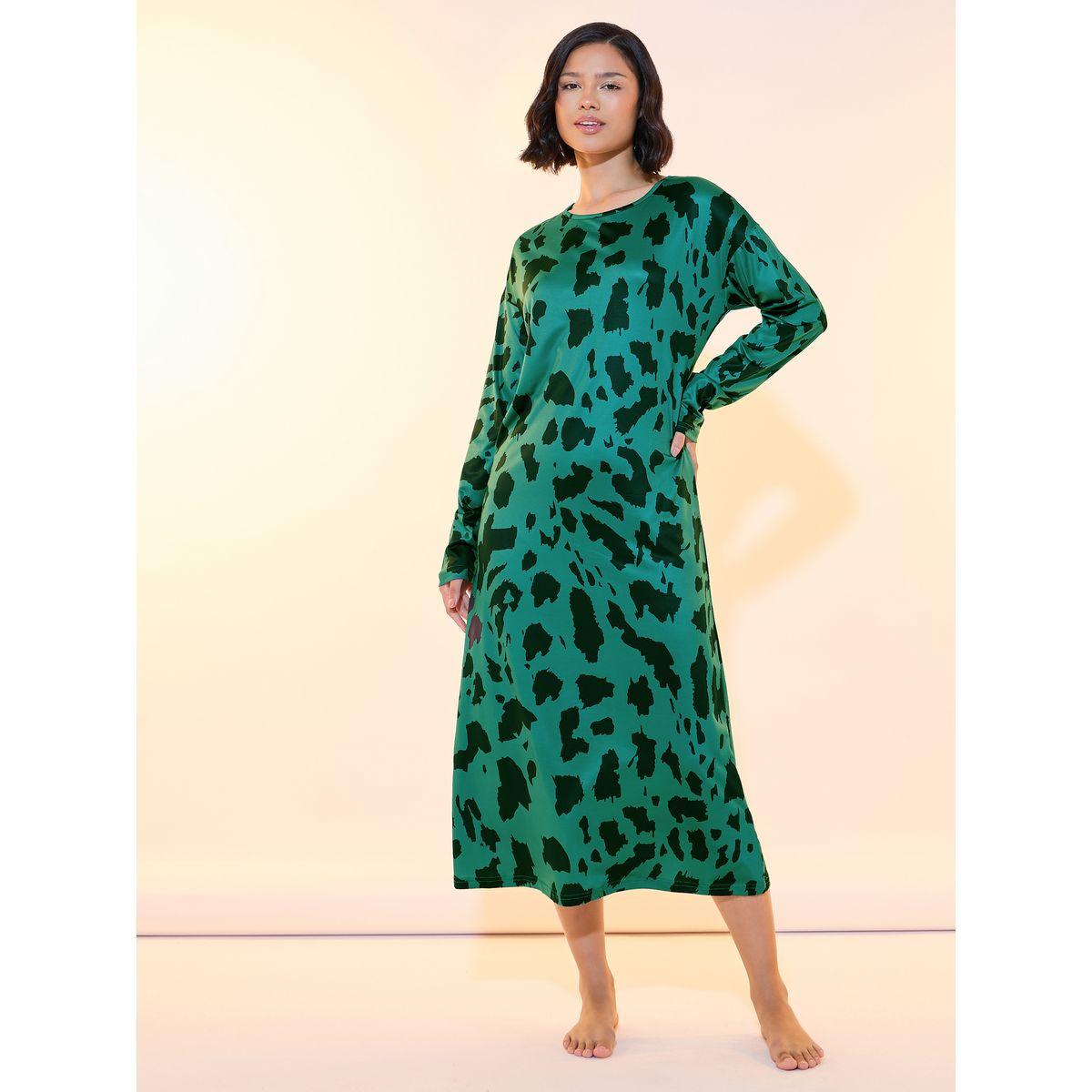 قميص نوم بياقة دائرية وأكمام طويلة-women-clothing-nightwear-nighties-image-1