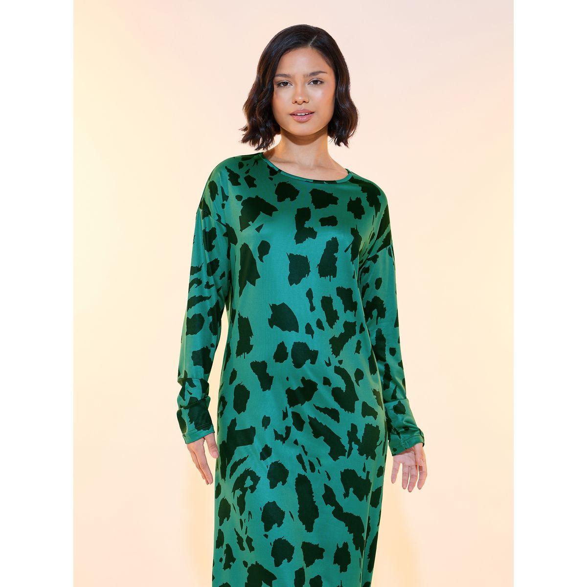 Styli Leopard Print Round Neck Nightdress-women-clothing-nightwear-nighties-image-2