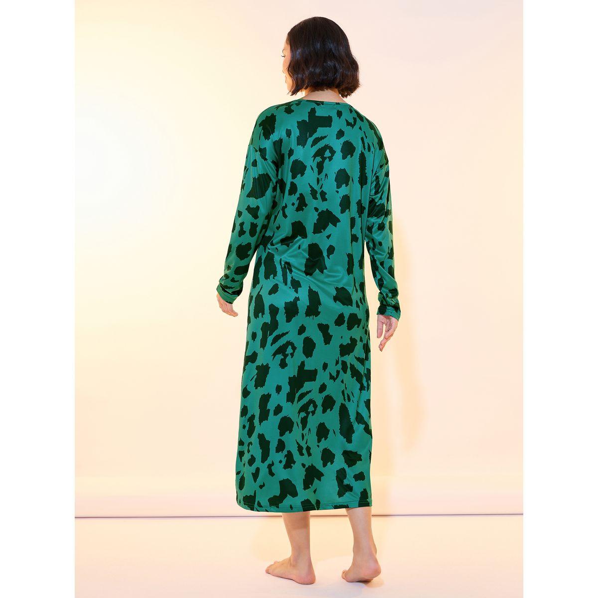 Styli Leopard Print Round Neck Nightdress-women-clothing-nightwear-nighties-image-4