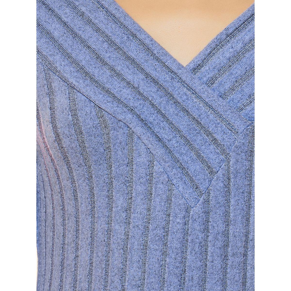 Styli V Neck Rib Knit Top-women-clothing-shirtsandblouses-blouses-image-3