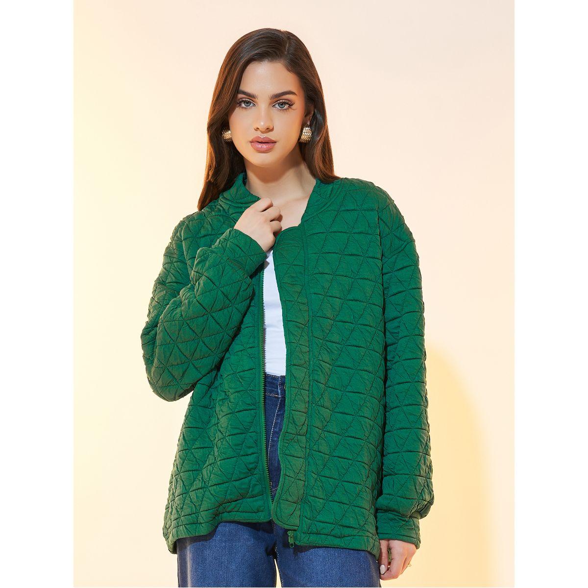 Styli Textured Oversized Geo Pattern Zipper Up Coat-women-winterwear-coatsandjackets-jackets-image-1