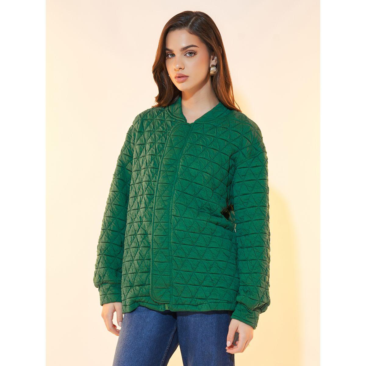 Styli Textured Oversized Geo Pattern Zipper Up Coat-women-winterwear-coatsandjackets-jackets-image-4