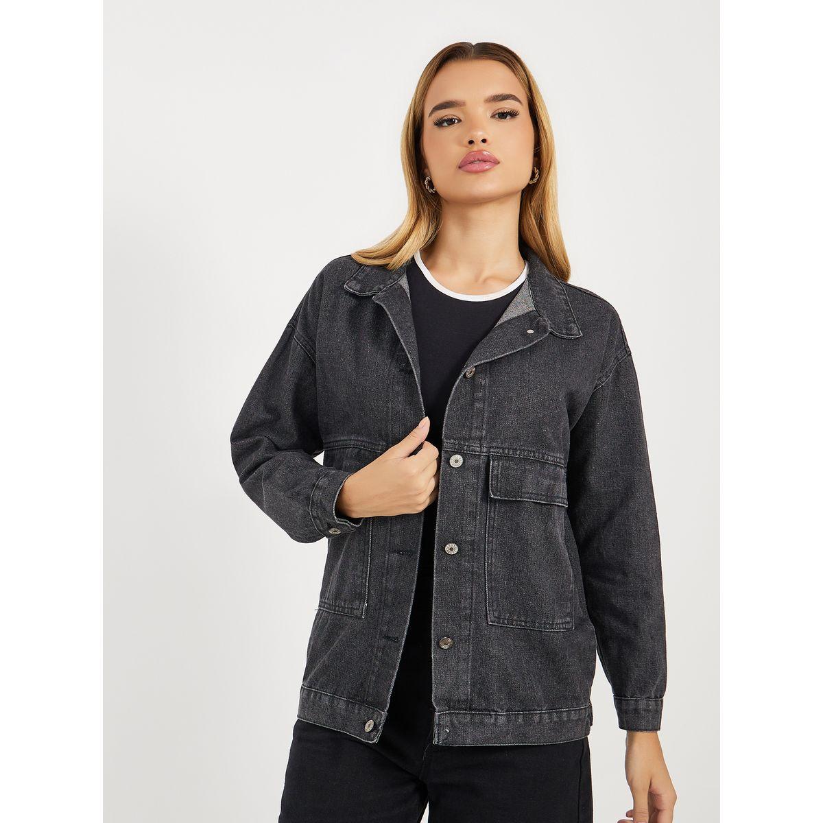 بلوزة دنيم بقصة مريحة وجيوب بغطاء-women-clothing-shirtsandblouses-shirts-image-1